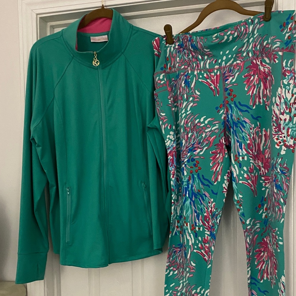 Women's Teal and Multicolor Pants